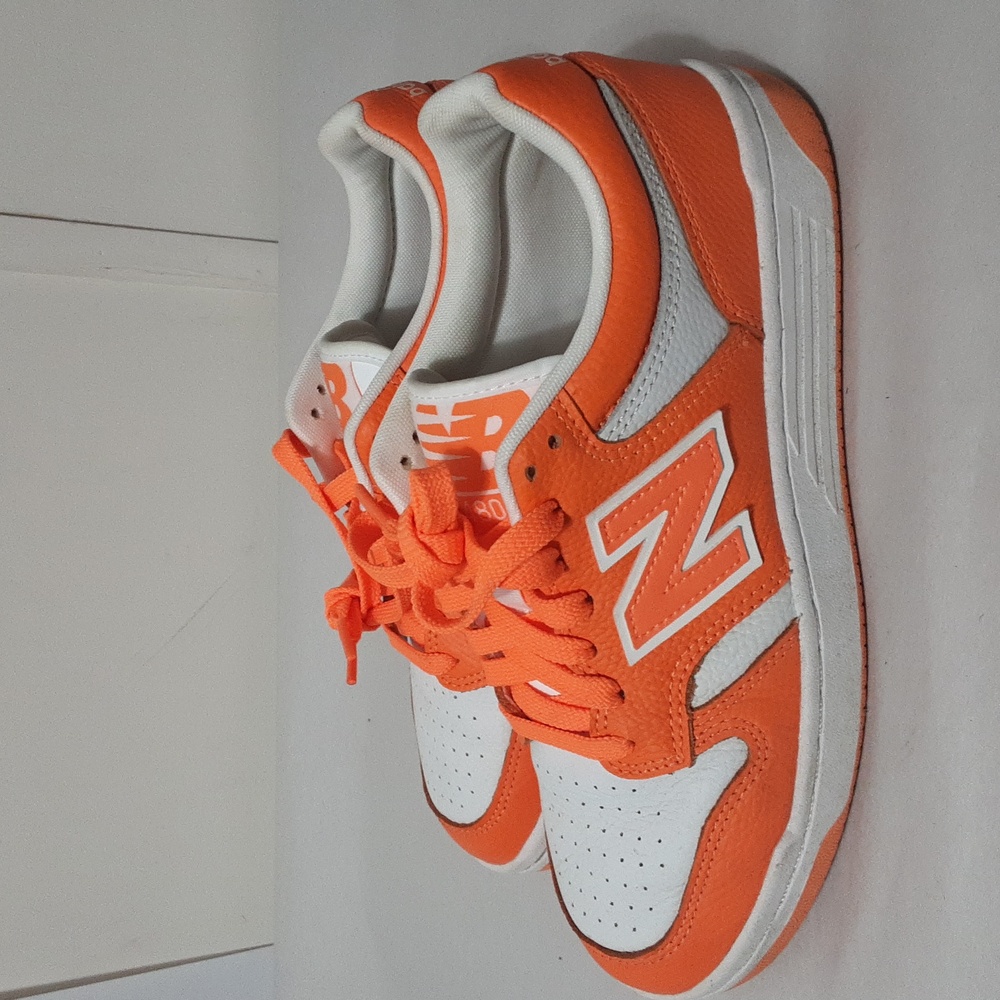 New Balance Vibrant Orange and White  Unisex Hot Mango Sneakers - Picture 2 of 7